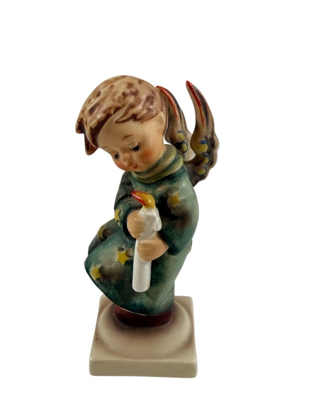 Vintage Goebel Boy Angel Figurine with Candle West Germany 4" V Mark